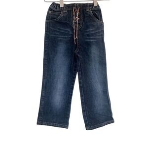 VTG Y2G Mudd Girls Wide-Leg Denim Jeans Blue Size 4 Embroidered Pockets Grunge